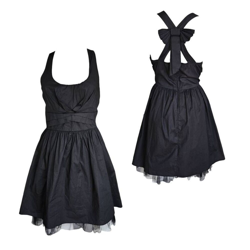 goth vintage bow mini dress